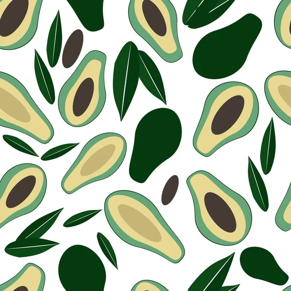 Pattern vector illustration fresh avocado — Stock Vector