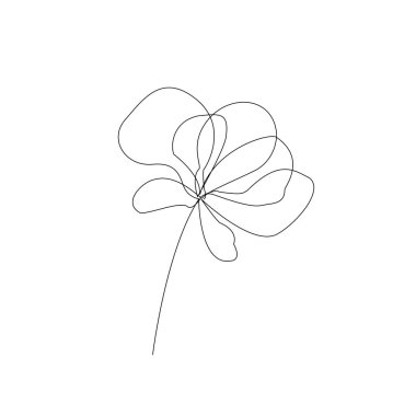 Dekorasyon tasarımı için düz doğrusal çiçek yaprağı