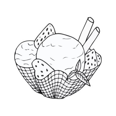 Çizim çizimi tatlı tatlı tatlı dondurma