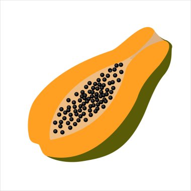 fruit papaya isolated on white background