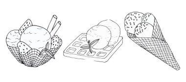 Çizim çizimi tatlı tatlı tatlı dondurma