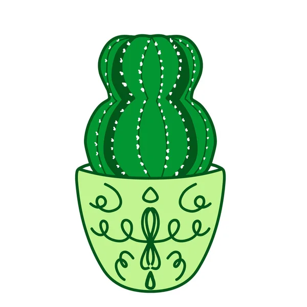 Karalama çizimi kaktüsü beyaza siyah