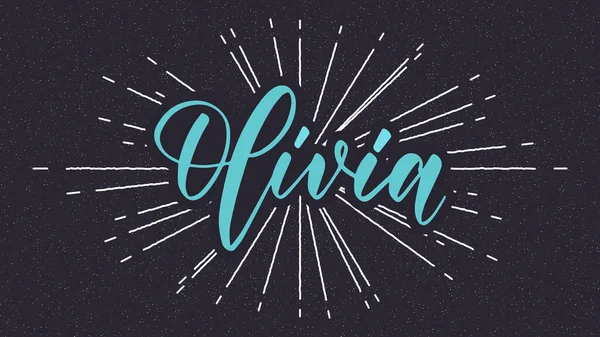 Yıldız patlamalı Olivia İsim Vektör Tipografisi