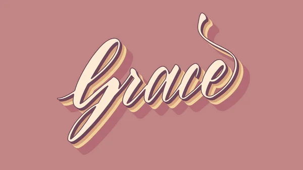 Yıldız patlamalı Grace İsim Vektörü Tipografisi