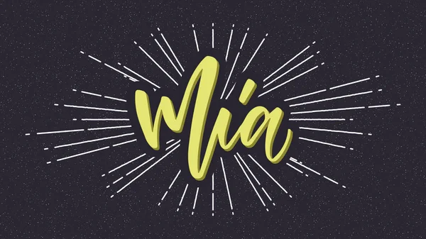 Mia Yıldız patlamalı Vektör Tipografisi