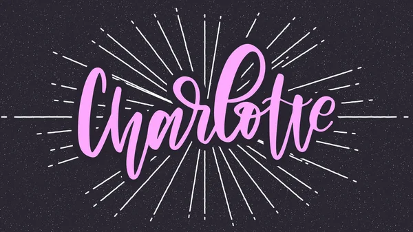 Yıldız patlamalı Charlotte İsim Vektör Tipografisi