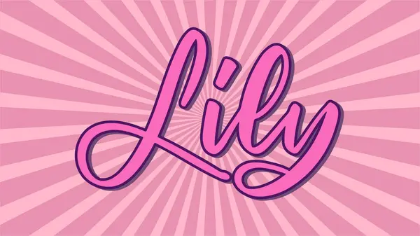 Pembe Gölgeli Yıldız Patlamalı Lily Adı Tipografisi