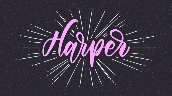 Yıldız patlamalı Harper İsim Vektör Tipografisi