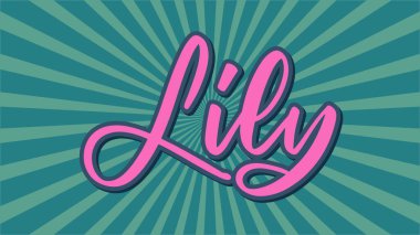 Yeşil Yıldız patlamalı Lily İsim Vektör Tipografisi