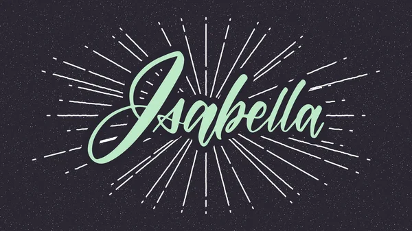 Yıldız patlamalı Isabella İsim Vektör Tipografisi