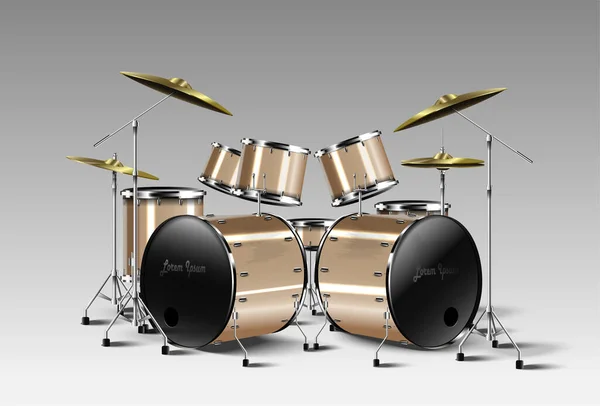 Realistische Drumkit Vectorillustratie — Stockvector