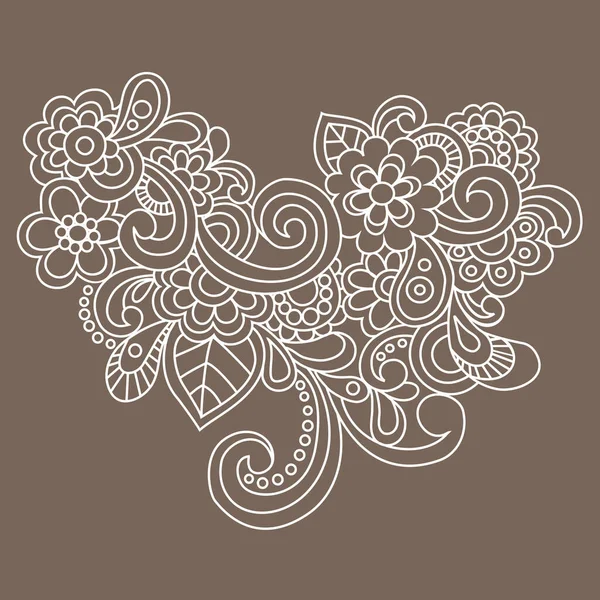 Unsur Mehndi Mehndi Ilustrasi - Stok Vektor