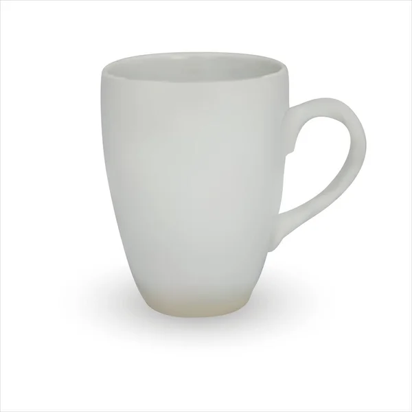 Біла Чашка Векторна Чашка Реалістична Біла Чашка Чашка Білому Тлі — стоковий вектор