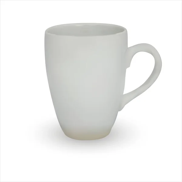 Taza Blanca Taza Del Vector Taza Blanca Realista Taza Fondo — Vector de stock