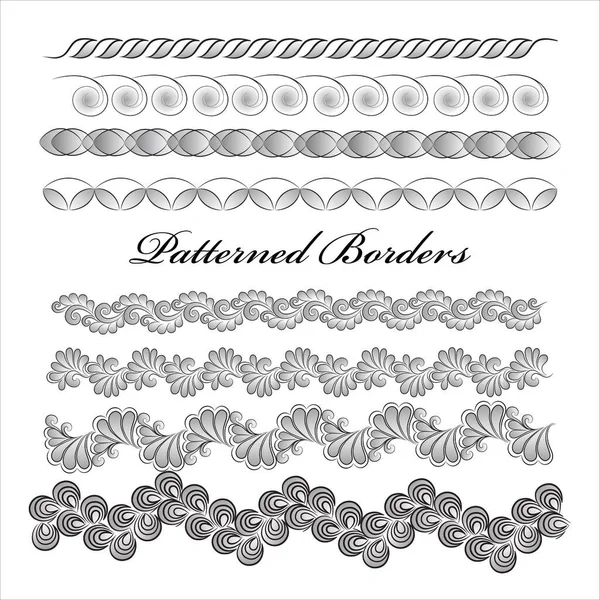 Bordure Feuille Bordure Boucle Ensemble Bordures Vectorielles — Image vectorielle