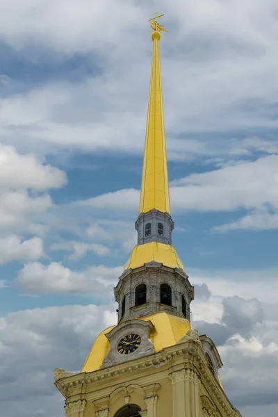 Der Obere Teil Der Peter Und Paul Kathedrale Petersburg Russland — Stockfoto
