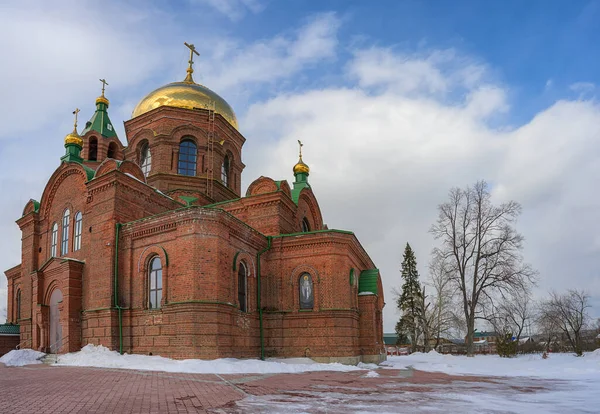 Ancient Church Village Mezenskoe Middle Ural Russia Sunny Spring Day — Stock Photo, Image