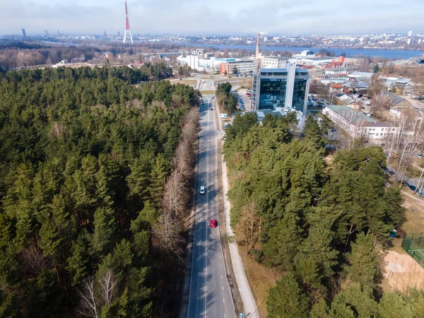 Seb Bankgebäude Riga Lettland Von Drohne Aus Seb Ist Eine — Stockfoto