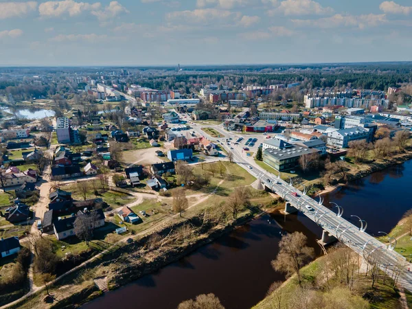 Das Stadtzentrum Von Valmiera Lettland Bei Sonnigem Wetter — Stockfoto