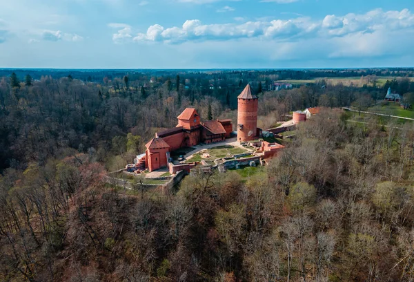 Avión Tripulado Vista Sobre Castillo Turaida Sigulda Letonia Lugar Más —  Fotos de Stock