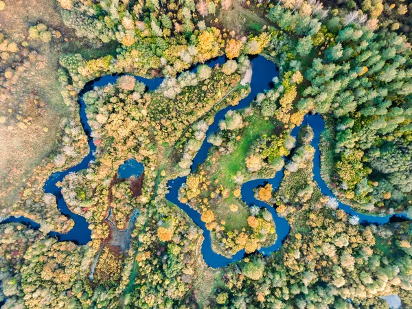 Aerial View Curvy River Iceland — Stock Photo, Image