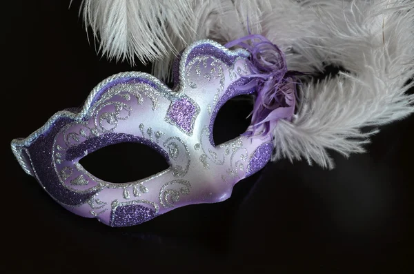 Venetian mask with feathers — Stock Photo, Image