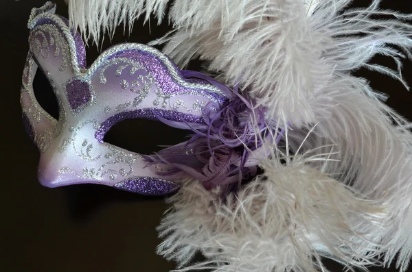 Maschera veneziana con piume — Foto Stock