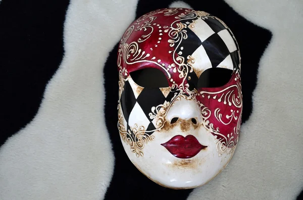 Venetian mask on a black and white background — Stock Photo, Image