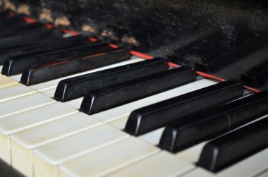 Vintage piyano klavye Fildişi tuşları