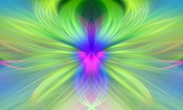 Multi Color Abstract Gradient Crossing Wavy Background Fractal Art Digital — Stock fotografie