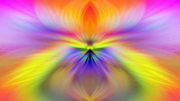 Flerfärgad Abstrakt Gradient Crossing Vågig Bakgrund Fractal Art Digital Målning — Stockfoto