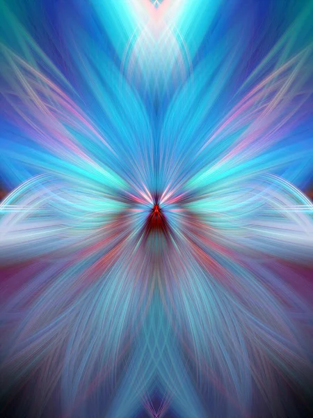 Multi Color Abstract Gradient Crossing Wavy Háttér Fractal Art Digitális — Stock Fotó