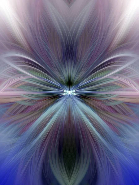 Flerfärgad Abstrakt Gradient Crossing Vågig Bakgrund Fractal Art Digital Målning — Stockfoto