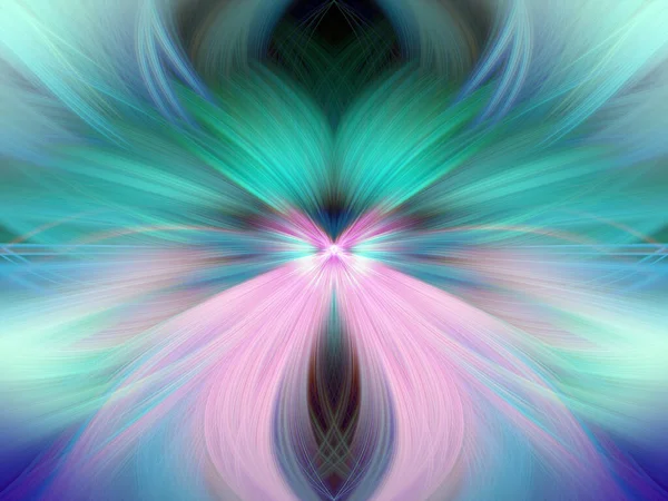 Multi Color Abstract Gradient Crossing Wavy Background Fractal Art Digital — Stock Photo, Image