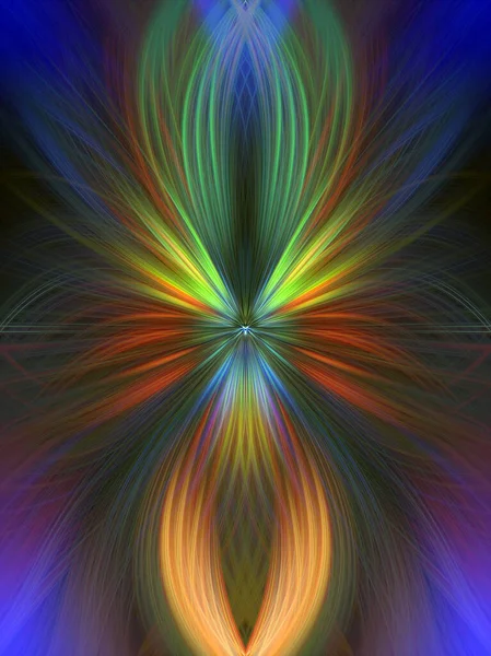 Multi Color Abstract Gradient Crossing Wavy Hintergrund Fractal Art Digital — Stockfoto