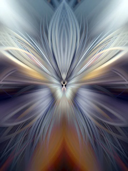 Flerfärgad Abstrakt Gradient Crossing Vågig Bakgrund Fractal Art Digital Målning — Stockfoto