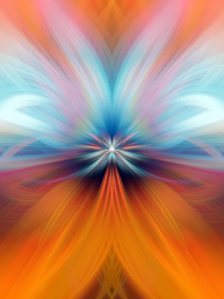 Flerfärgad Abstrakt Gradient Crossing Vågig Bakgrund Fractal Art Digital Målning — Stockfoto