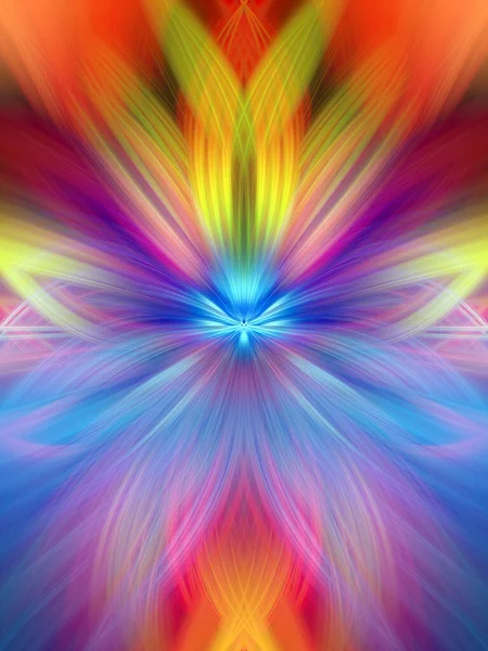 Flerfärgad Abstrakt Gradient Crossing Vågig Bakgrund Fractal Art Digital Målning — Stockfoto