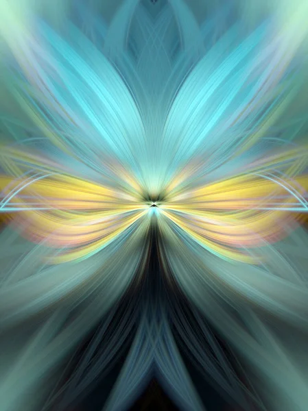 Flerfärgad Abstrakt Gradient Crossing Vågig Bakgrund Fractal Art Digital Målning — Stockfoto