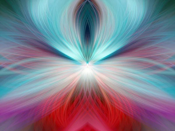 Flerfärgad Abstrakt Gradient Crossing Vågig Bakgrund Fractal Art Digital Målning — Stockfoto