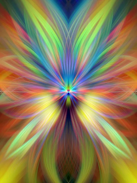 Multi Color Abstract Gradient Crossing Wavy Hintergrund Fractal Art Digital — Stockfoto