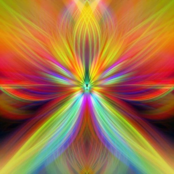 Flerfärgad Abstrakt Gradient Crossing Vågig Bakgrund Fractal Art Digital Målning — Stockfoto