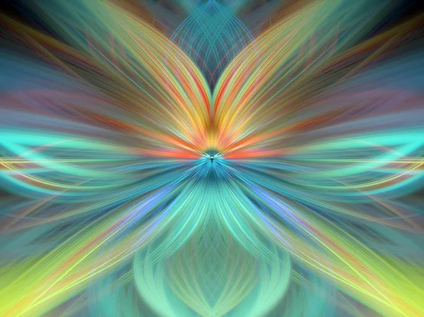 Multi Color Abstract Gradient Crossing Wavy Background Fractal Art Digital — Stock Photo, Image