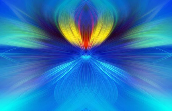 Multi Color Abstract Gradient Crossing Wavy Background Fractal Art Digital — Stock Photo, Image