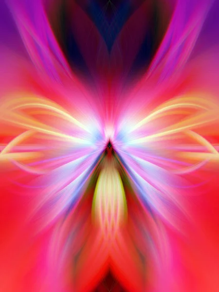 Multi Color Abstract Gradient Crossing Wavy Background Fractal Art Digital — Stock fotografie