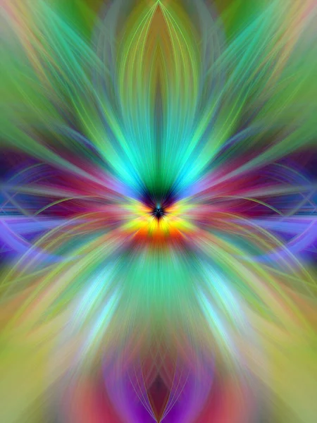 Multi Color Abstract Gradient Crossing Wavy Háttér Fractal Art Digitális — Stock Fotó