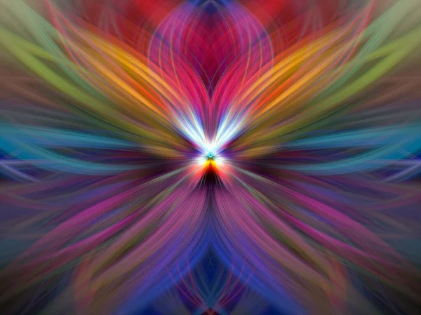 Flerfärgad Abstrakt Gradient Crossing Vågig Bakgrund Fractal Art Digital Målning — Stockfoto