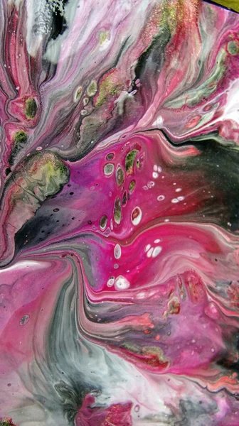 Beautiful Colorful Mixed Abstract Fluid Painting Acrylic Vibrant Colors Paint — Stock Photo, Image