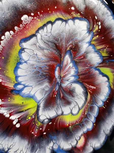 Hermosa Pintura Fluida Abstracta Mixta Colorida Acrílico Colores Vibrantes Pintura — Foto de Stock
