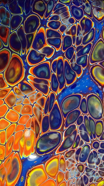 Красивая Красочная Смешанная Абстрактная Жидкостная Живопись Acrylic Vibrant Colors Краска — стоковое фото